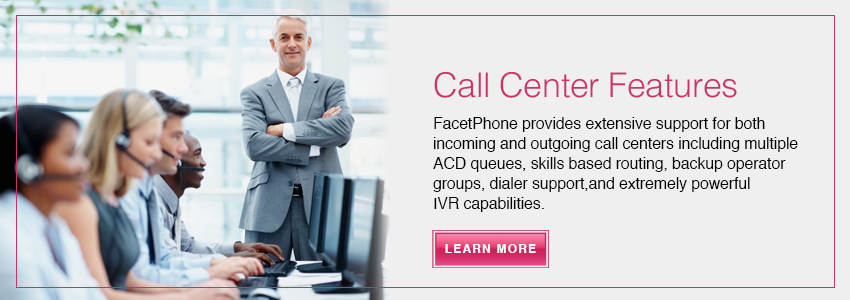 Call center phone system. Automatic call distribution with multiple queues, skills based routing, dialer support and powerful IVR capabilities